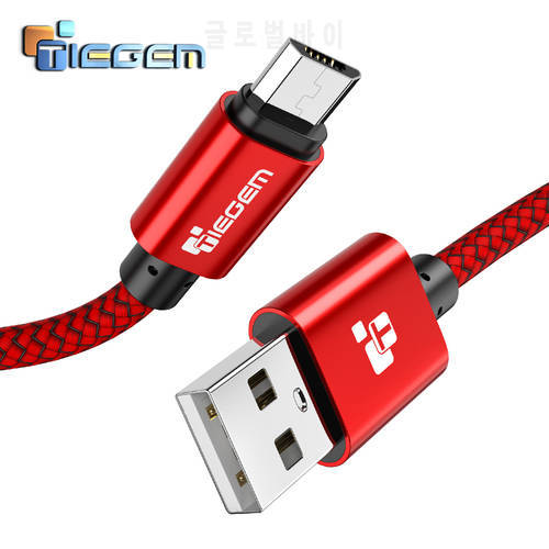 TIEGEM Micro USB Cable 2A Nylon Fast Charge USB Data Cable for Samsung HTC Xiaomi LG Sony Android Mobile Phone USB Charging Cord