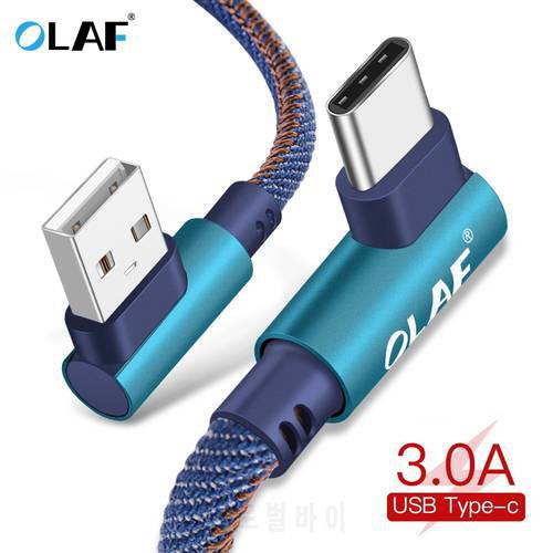 OLAF 3A USB Type C 90 Degree USB C Cable for Samsung Galaxy S9 plus Nokia 8 Xiaomi Mi 8 6 MAX 3 USB C Fast Charging Data Cable