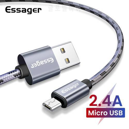 Essager Micro USB Cable For Samsung Xiaomi Fast Charging Data Charger Wire Cord Android Microusb Mobile Phone Cable 2m Short