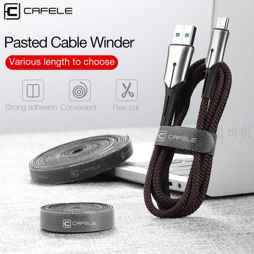 Cafele Cable Holder Organizer USB Cable Winder for iPhone Micro Type C Pasted Free Length Cable Clip Office Desktop Management