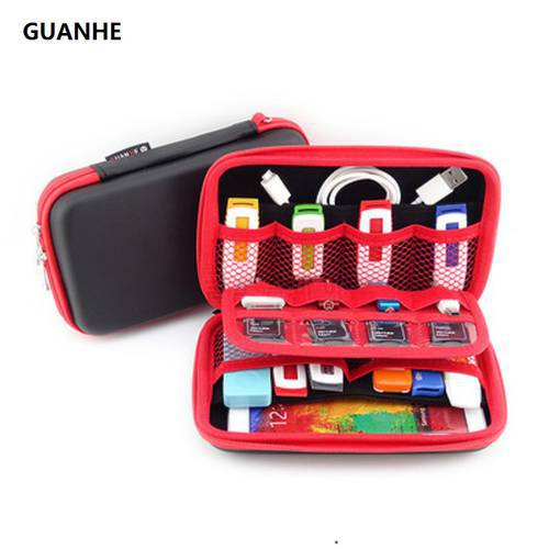 GHKJOK Carry external hard drive Case Organiser Small, Multiple USB Sticks, Memory Cards, Cables & Smart Mobile Phone Cables