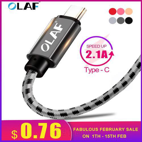 OLAF USB Type C Fast Charging USB C Cable Type-C 3.1 Data Cord USB Phone Charger Cables For Samsung S9 S8 Note 9 8 pocophone F1