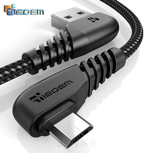 TIEGEM Micro usb cable Fast Charging 90 Degree Micro usb charger Microusb cable For Samsung xiaomi redmi Tablet cable usb micro
