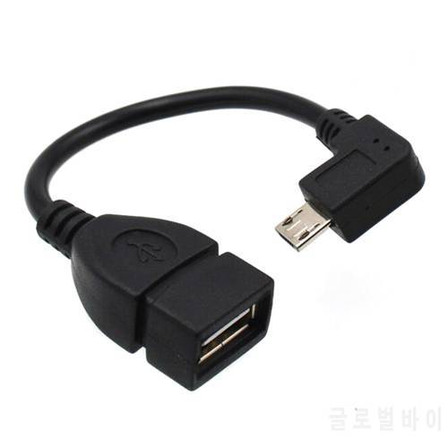 100pcs/lot 90 Degree Left Right Angle Micro USB OTG Cable for Mobile Phone Tablet PC PDA
