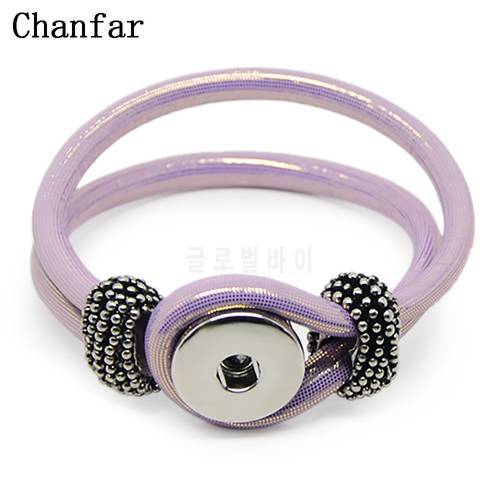 Chanfar PU leather Snap Button Bracelet Jewelry With One Female Snap Button For Charm Bracelet