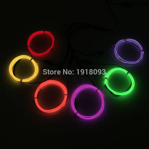 Newstyle 2.3mm 1M 6pieces string lights EL Wire Set EL wire rope cable led lights decoration for Party wedding decoration