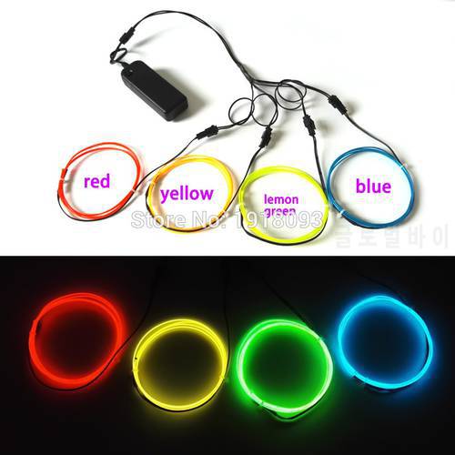 Hot 1.3mm 1Meter 4pieces EL wire electroluminescent wire light-up Toys flexible LED Strip cold light For clothes decoration