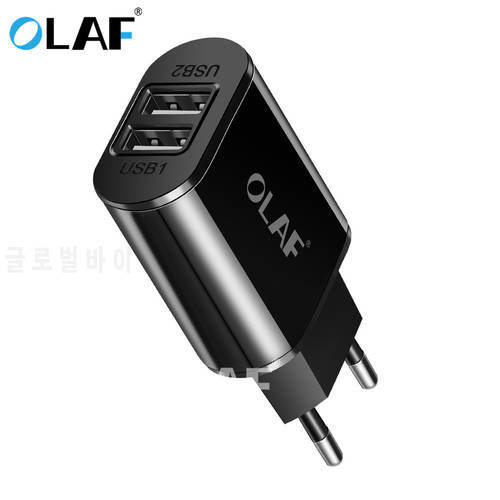 OLAF Phone Charger 5V 2A 2 USB EU Plug Travel Wall Charger Adapter For iPad iPhone X 7 Plus Samsung S9 For Xiaomi Mobile Phone