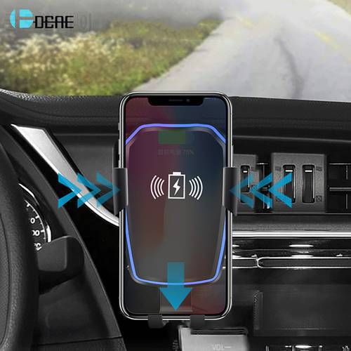 DCAE Car Mount Wireless Charger For iPhone 14 13 12 11 Pro X XS 8 XR 10W Fast Charging Air Vent Holder For Samsung S21 S20 S10