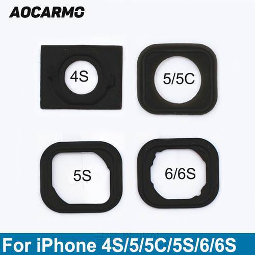 Aocarmo Home Button Rubber Holder Pad Rubber Ring Gasket With Adhesive Replacement For iPhone 4S 5 5C 5S 6 6S