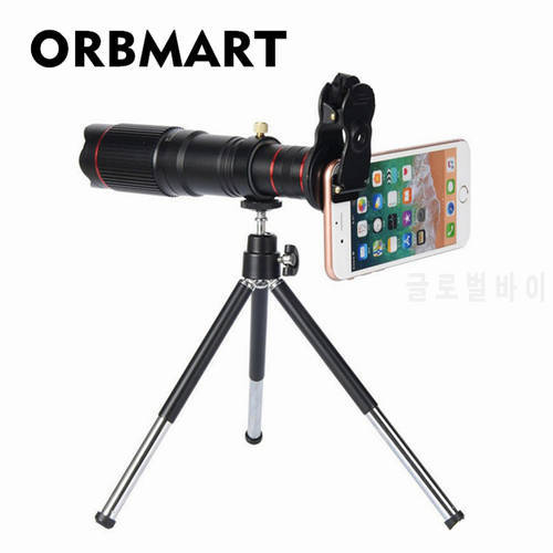 ORBMART Universal Clip Holder 22X 4K HD Fixed Focus Telephoto Telescope Smartphone Mobile Phone Lense With Collection Bag