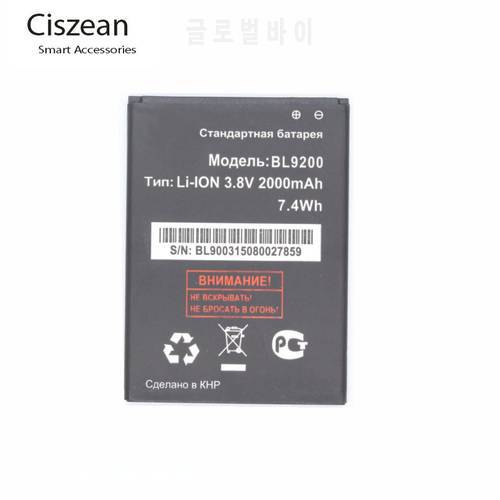 Ciszean BL9200 2000mAh / 7.4Wh 3.7VDC Replacement Battery For FLY Cirrus 2 FS504 BL 9200 mobile phone Batteries