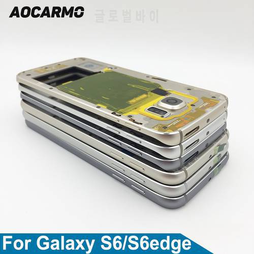 Aocarmo Replacement Middle Frame Bezel Housing Chassis For Samsung Galaxy S6 Edge G925 SM-G925F S6 G920i/F Single/Dual SIM