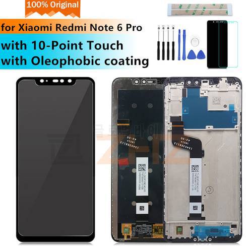 For Xiaomi redmi note 6 Pro lcd display Touch Screen Digitizer Assembly with Frame note 6 pro display Repair Parts 6.26