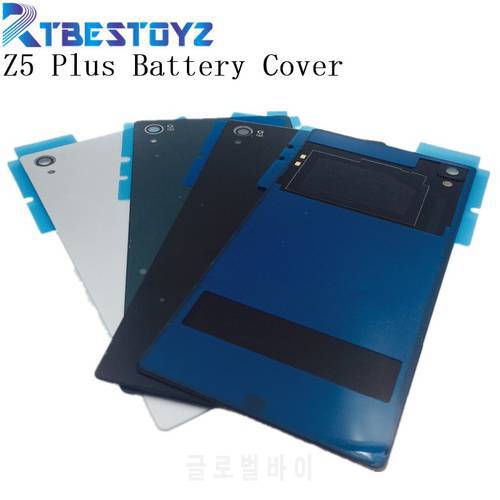 For Sony Xperia Z5 Premium Z5 Plus E6883 NFC Back Glass Battery Door Housing Rear Back Cover Spare Parts With NFC