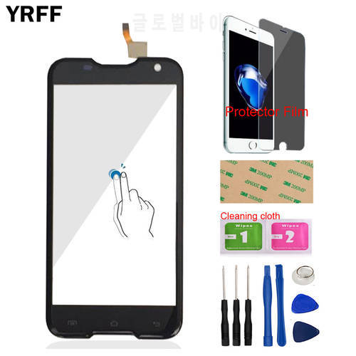5.0&39&39 Front Glass Touch Screen Digitizer Panel Glass Lens Sensor For BlackView BV5000 BV 5000 Tools + Protector Film Adhesive