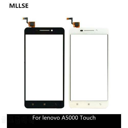 5&39&39 Smart Phone Touch Panel Sensor For Lenovo A5000 Touch Screen Digitizer Panle Front Glass Lens Touchscreen + 3m sticker