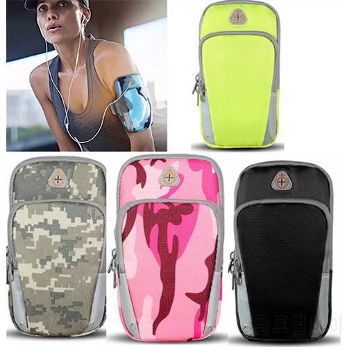camouflage waterproof 6 inch mobile phone arm band bag pouch outdoor sport running case armband holder on hand for iphone