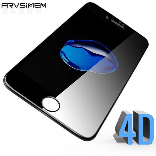 FRVSIMEM Real 4D 2nd 3D 5D Tempered Glass Full Body for iPhone 7 7Plus 6 6S 8 X Xs Max XR Full Screen Protector Case Coverage