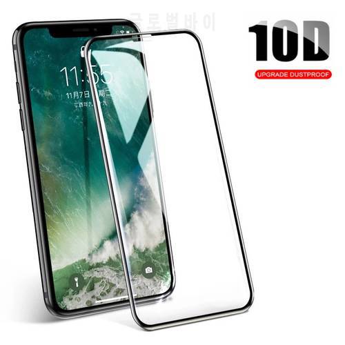 10D Tempered Glass On For iPhone 6 6s 7 8 X XS Full Cover Protective Glass For iPhone 7 8 Plus XS XR XS Max Screen Protector