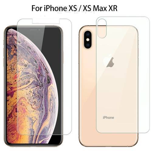 Clear Front+Back 2PCS Protective Tempered Glass For iPhone XS Max XR XS X 7 8 6 6s Plus 5S 5 SE 2020 Screen Protector Rear Film