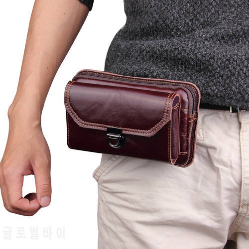 Genuine Leather Cell Phone Pouch Belt Clip Bag For Samsung Galaxy S22 S21 S20 plus Note 20 10 9 Waist Bag Outdoor Phone Case