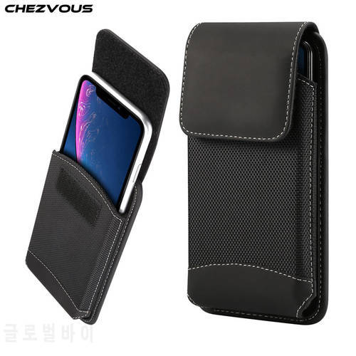 CHEZVOUS Universal Belt Clip Case 4.7-6.5 inch Waist Bag for iPhone X 7 8 6 plus xr xs max Pouch Holster for Samsung s9 S8 case