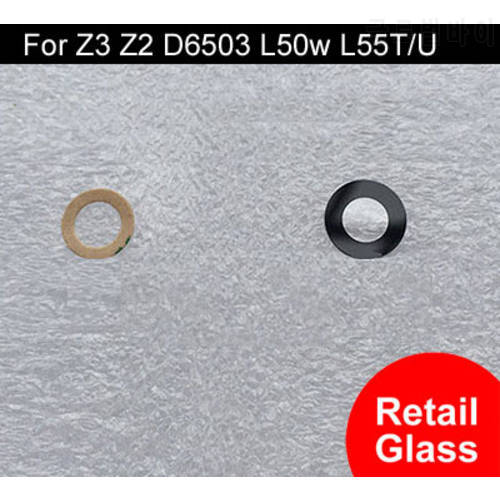 100% New Retail Back Rear Camera lens Camera cover glass with Adhesives For Sony Xperia Z3 Z2 D6503 L50w L55T L55U