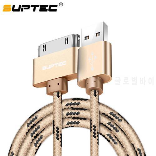 SUPTEC USB Cable Fast Charging for iPhone 4S 4 iPad 1 2 3 iPod Nano iTouch Nylon Braided 30 Pin Charger Cable Data Cord