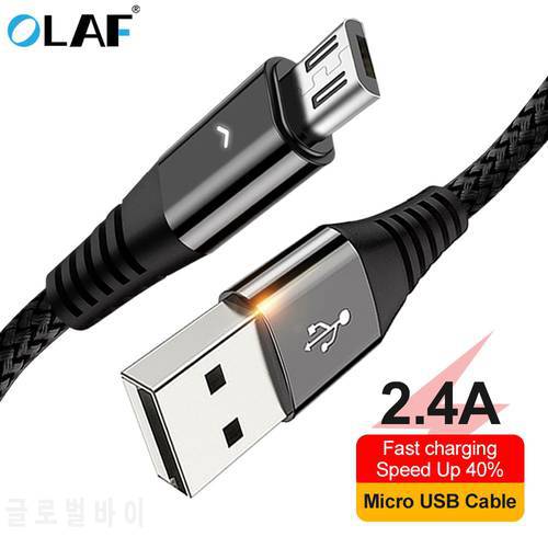 OLAF Microusb Cable LED Light 2.4A Fast Charging Micro Usb Data Cable for Samsung S7 S6 xiaomi android Mobile Phone Cables Cord
