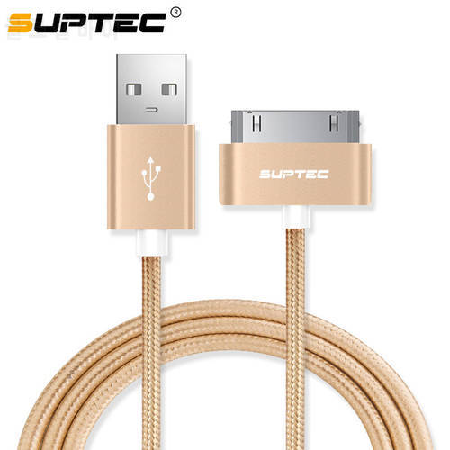 SUPTEC 2M 3M USB Cable for iPhone 4 4S 2.4A Nylon Braided 30 Pin Fast Charging Data Charger Cable for iPad 1 2 3 iPod Nano Cord