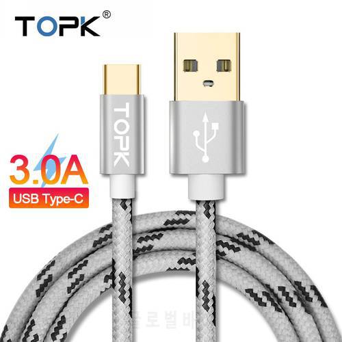 TOPK AN09 USB Type C Cable for Xiaomi Redmi Note 7 Mi 9 Fast Charging Data Sync USB C Cable for Samsung Galaxy S9 Oneplus Type-C