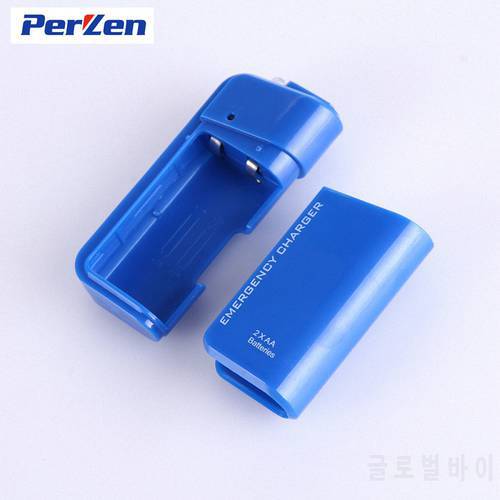 Shipping Powerbank 2X AA Battery Emergency USB Power Bank Charger Portable Charger for Phone + 2A Cable