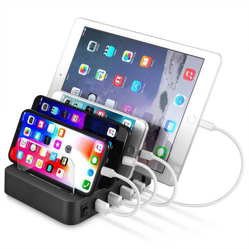 4 Ports Multiple Wall USB Smart Stand Charger Adapter Mobile Phone 5V 4.8A Charge Fast Charging for iPhone iPad Samsung XiaoMi