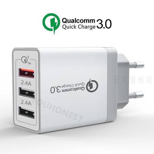 30 W USB Quick Charge QC 3.0 9V 2A Phone Charger for iPhone 7 8 EU US UK Plug Fast Charging Charger for Samsung Xiaomi Huawei
