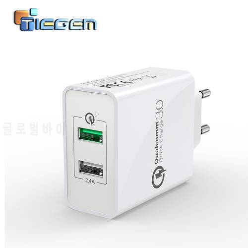 TIEGEM Quick Charger for iPhone X 8 7 iPad Fast Wall Charger EU Adapter for Samsung S9 S10 Mi 8 Mobile Phone USB Charge QC 3.0