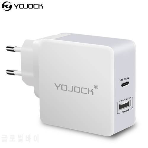 YOJOCK 57W USB Type C PD Charger Portable Power Delivery Quick Charge 3.0 Wall Charger for iPhone X 8 Nintendo Swith New Macbook
