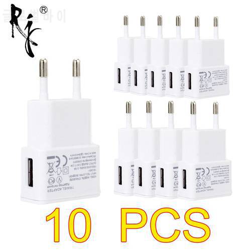 10PCS/lot 5V 2A Wall Travel USB Charger Adapter For Samsung galaxy S5 S4 S6 note 3 2 EU Plug Charger For iphone 7 6 5 4