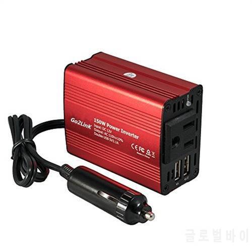 Go2linK 150W Car Power Inverter DC 12V to 110V AC Converter with 3.1A Dual USB Charger for Any Smart Phone and Tablets