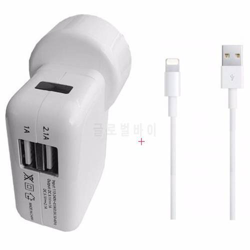 LYBALL Dual USB Charger AU EU UK Plug Home Travel 2 Ports Wall AC Power Adapter For Samsung S9 + Cable For iPhone X 8 7 6 Plus 5
