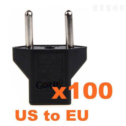 100 x US USA to Euro EU Travel Plug AC Power Charger Adapter Quality Free shipping