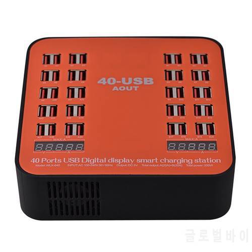 Go2linK USB Charger 40 Ports 200W 5V Charging Station With LED Display Universal For iPhone 8 7 6 6s Plus for Restaurant Airport