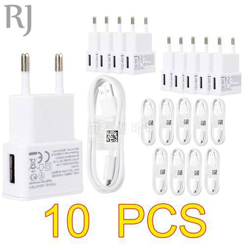 10PCS/lot 5V 2A EU Plug Wall Travel USB Charger Adapter + Micro USB Cable For Samsung galaxy S5 S4 S6 note 3 2 For Xiaomi