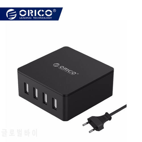 ORICO 5 Ports QC2.0 USB Fast Charger USB Desktop Charger 40W Max Charging Station for iPhone Samsung Xiaomi Cell Phone Tablet