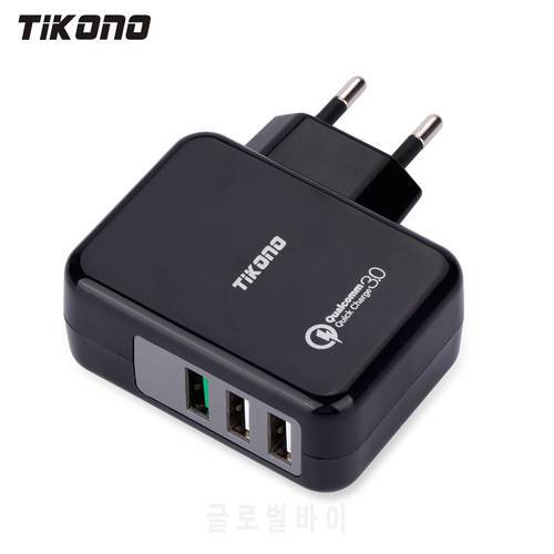 Tikono USB Charger Qualcomm Quick Charge 3.0 Fast Charger For Samsung LG Xiaomi 3 Ports Wall Charger Universal Travel Charger