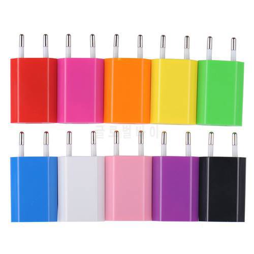 Colorful EU Plug USB phone Charger, 5V 1A AC110V-240V Micro USB Power Adapter For iPhone For Samsung Xiaomi HTC LG Huawei