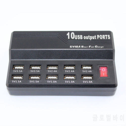 10 Port Fast USB Charging Station Power Adapter Wall Travel Desktop Charger Hub