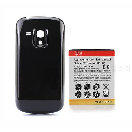 1x 3500mAh 3.7V DC EB-F1M7FLU Extended Battery + Back Cover For Samsung Galaxy S3 Mini S3 Mini I8190
