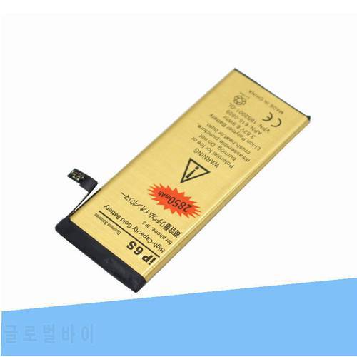 20pcs /lot 2850mAh 0 zero cycle Replacement Gold Li-Polymer Battery For iPhone 6S 6 S Accumulator Batteries