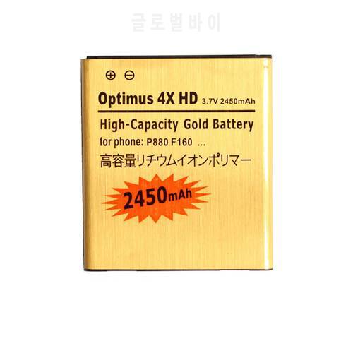 1x 2450mAh BL-53QH BL 53QH Gold Replacement Battery For LG Optimus 4X HD P880 P760 P765 L9 KP765 F160 F200 E0267 F200L/S/K
